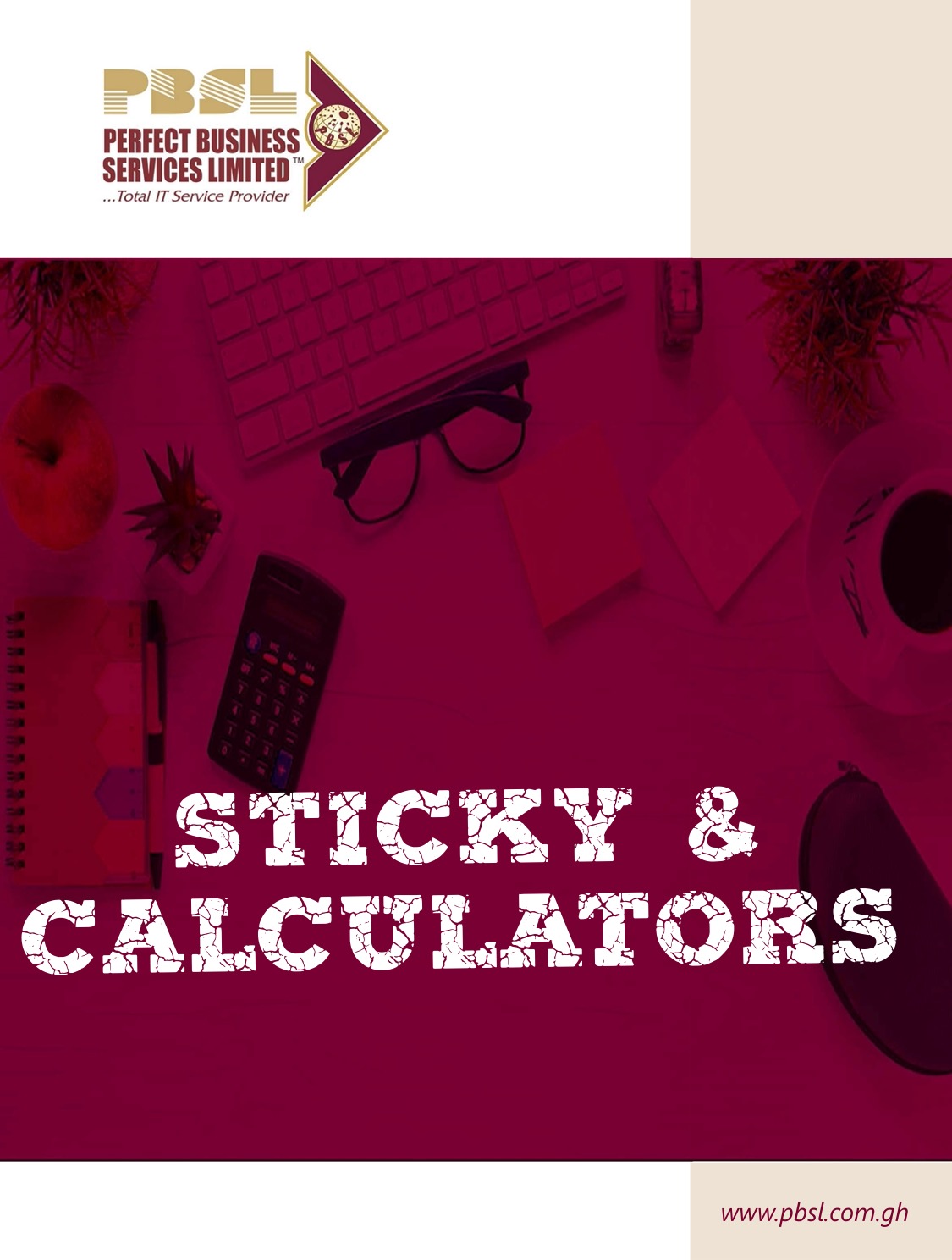Sticky Notes & Calculators catalogue cover